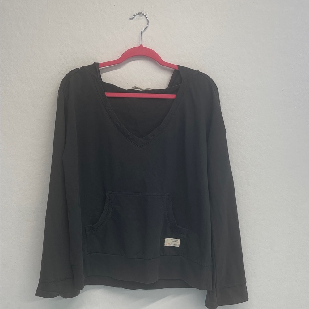 Odd Molly Black V-Neck Pullover Hoodie